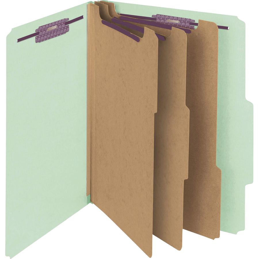 Smead SafeSHIELD 3-Divider Classification Folders - Letter - 8 1/2" x 11" Sheet Size - 3" Expansion - 2 Fastener(s) - 2" Fastener Capacity for Folder - 2/5 Tab Cut - Right of Center Tab Location - 3 D. Picture 6