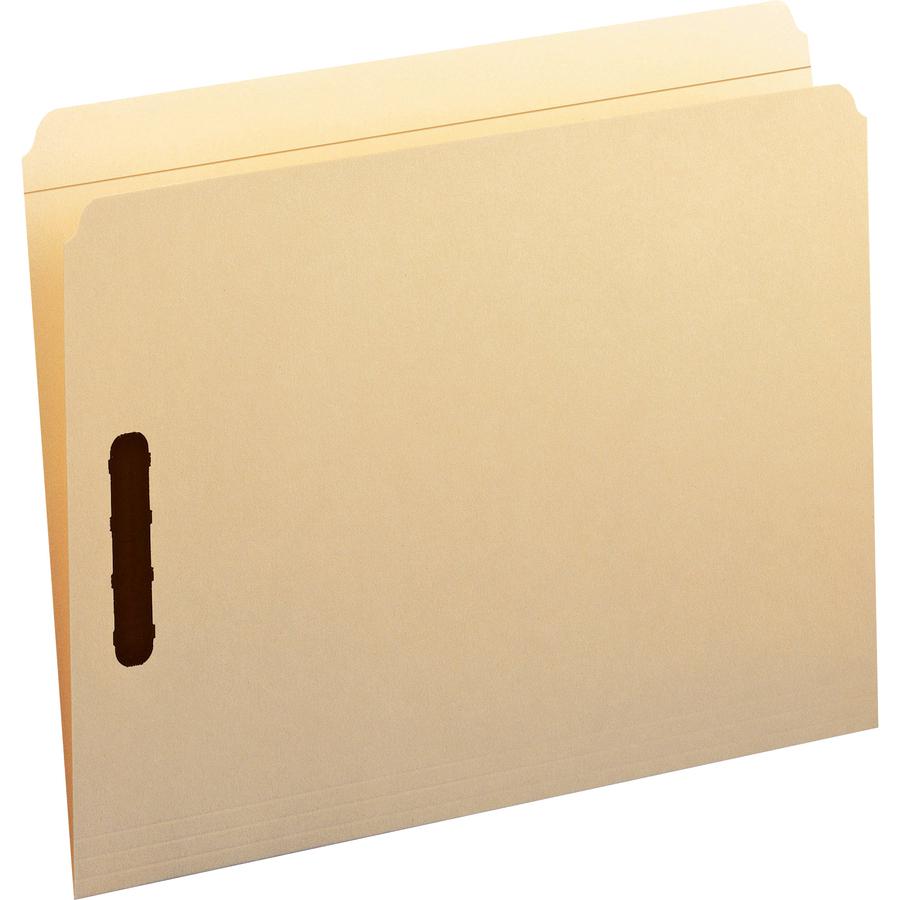 Smead Straight Tab Cut Letter Recycled Fastener Folder - 8 1/2" x 11" - 3/4" Expansion - 2 x 2K Fastener(s) - 2" Fastener Capacity for Folder - Manila - Manila - 10% Recycled - 50 / Box. Picture 4