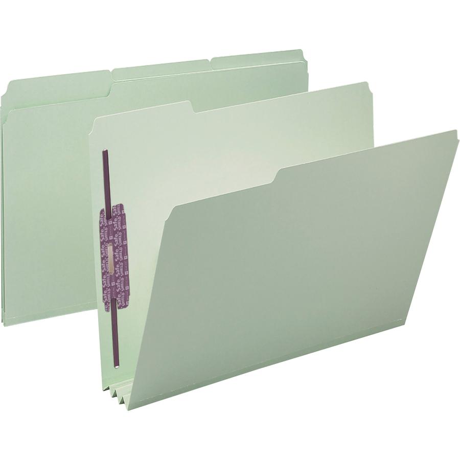 Smead 1/3 Tab Cut Letter Recycled Fastener Folder - 8 1/2" x 11" - 3" Expansion - 2 x 2S Fastener(s) - 2" Fastener Capacity for Folder - Top Tab Location - Assorted Position Tab Position - Pressboard . Picture 3
