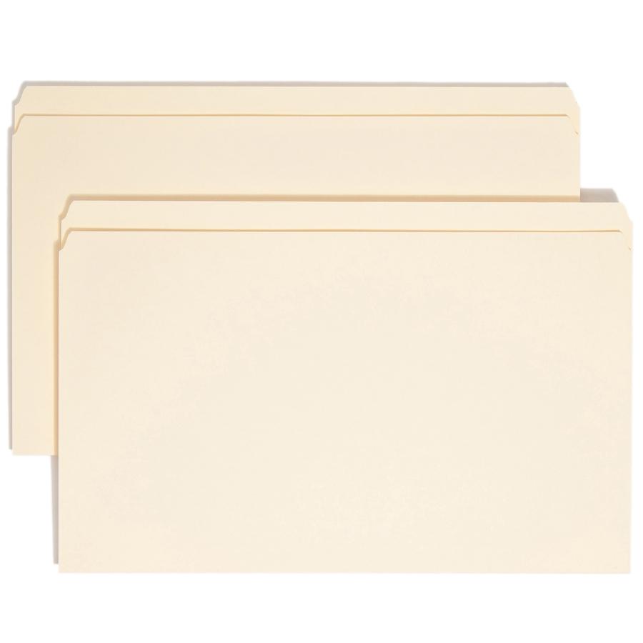 Smead Straight Tab Cut Legal Recycled Top Tab File Folder - 8 1/2" x 14" - 3/4" Expansion - Manila - Manila - 10% Recycled - 100 / Box. Picture 9