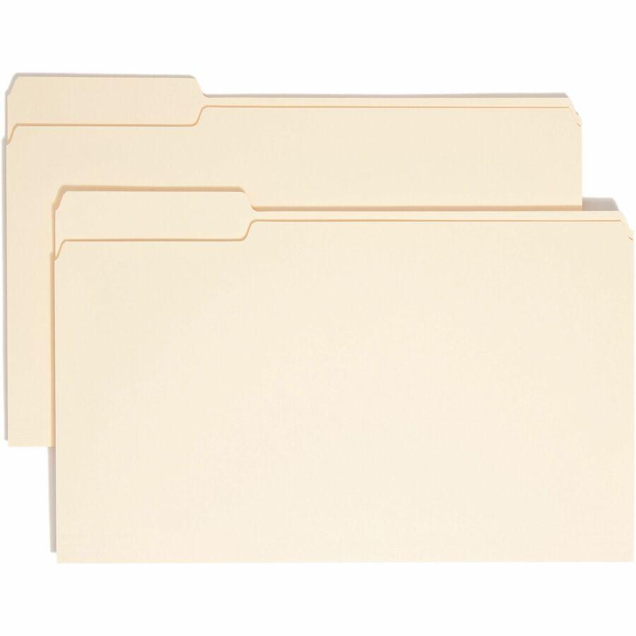 Smead 1/3 Tab Cut Legal Recycled Top Tab File Folder - 8 1/2" x 14" - 3/4" Expansion - Top Tab Location - First Tab Position - Manila - Manila - 10% Recycled - 100 / Box. Picture 5