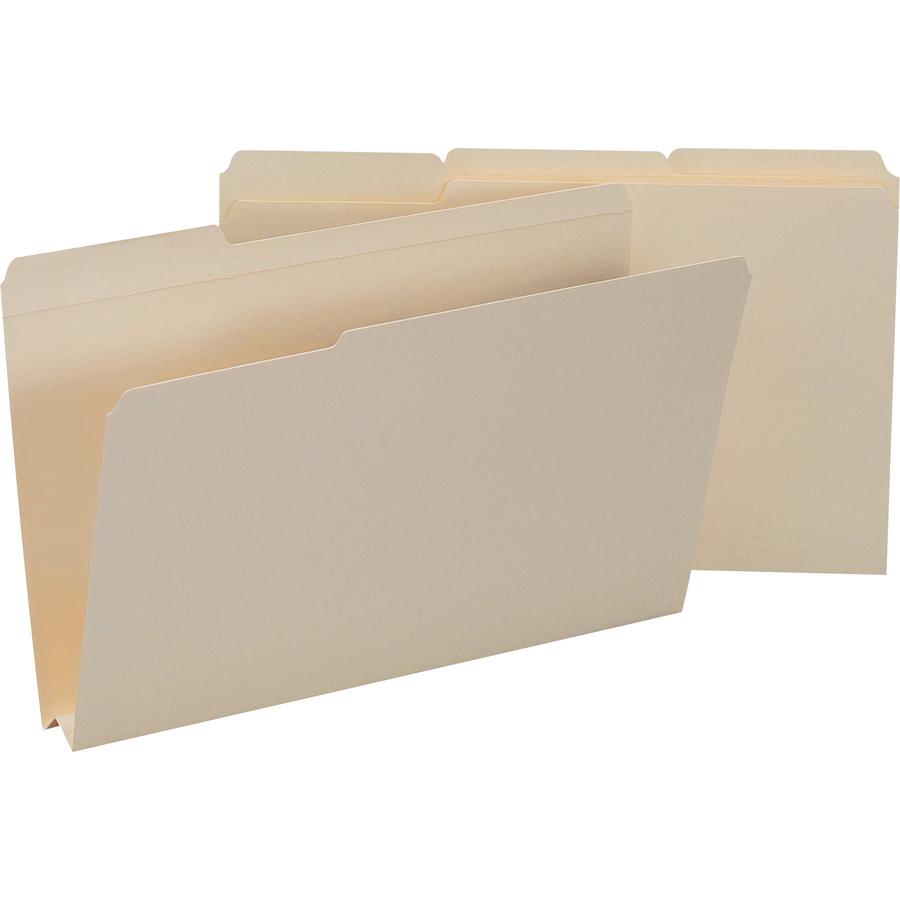 Smead 1/3 Tab Cut Legal Recycled Expanding File - 8 1/2" x 14" - 1 1/2" Expansion - Top Tab Location - Assorted Position Tab Position - Manila - Manila - 10% Recycled - 50 / Box. Picture 9
