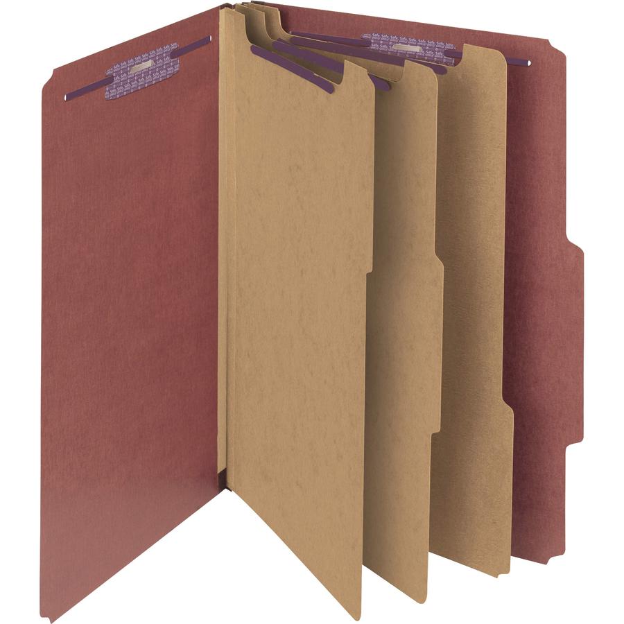 Smead SafeSHIELD 3-Divider Classification Folders - Legal - 8 1/2" x 14" Sheet Size - 3" Expansion - 2" Fastener Capacity for Folder - 2/5 Tab Cut - Right Tab Location - 3 Divider(s) - 25 pt. Folder T. Picture 12