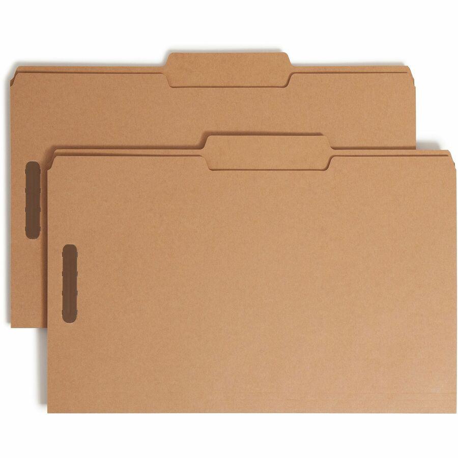 Smead 2/5 Tab Cut Legal Recycled Fastener Folder - 8 1/2" x 14" - 3/4" Expansion - 2 x 2K Fastener(s) - 2" Fastener Capacity for Folder - Top Tab Location - Right Tab Position - Kraft - Kraft - 10% Re. Picture 10