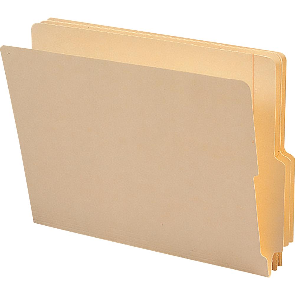 Smead Shelf-Master 1/3 Tab Cut Letter Recycled End Tab File Folder - 8 1/2" x 11" - 3/4" Expansion - End Tab Location - Bottom Tab Position - Manila - Manila - 10% Recycled - 100 / Box. Picture 2