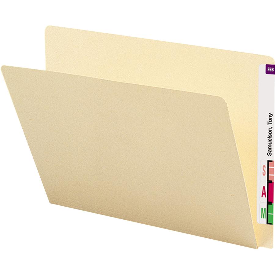 Smead Straight Tab Cut Letter Recycled End Tab File Folder - 8 1/2" x 11" - 3/4" Expansion - Manila - 10% Recycled - 100 / Box. Picture 4