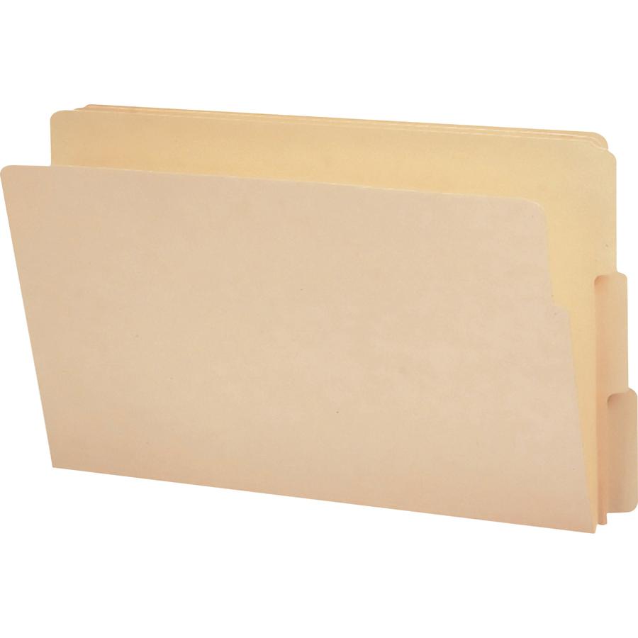 Smead End Tab Manila Folders with Shelf-Master&reg; Reinforced Tab - Legal - 8 1/2" x 14" Sheet Size - 3/4" Expansion - 1/3 Tab Cut - Assorted Position Tab Location - 11 pt. Folder Thickness - Manila . Picture 2
