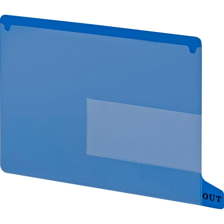 Smead End Tab Out Guides - Printed Bottom Tab(s) - Message - OUT - Letter - Blue Poly Tab(s) - 25 / Box. Picture 4