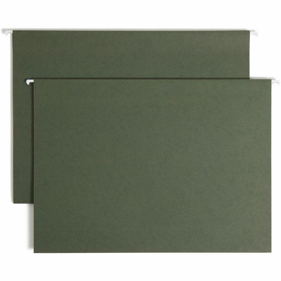 Smead Legal Recycled Hanging Folder - 3" Folder Capacity - 8 1/2" x 14" - 3" Expansion - Standard Green - 10% Recycled - 25 / Box. Picture 7