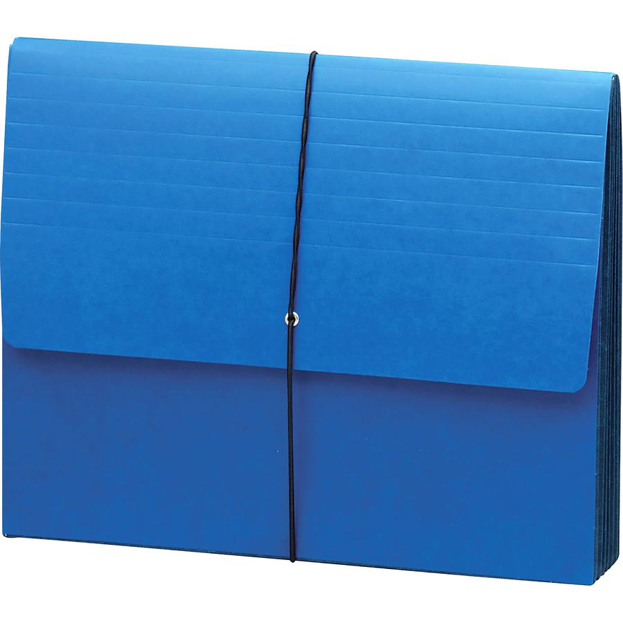Smead Letter Recycled File Wallet - 8 1/2" x 11" - 5 1/4" Expansion - Navy - 10% Recycled - 1 Each. Picture 2