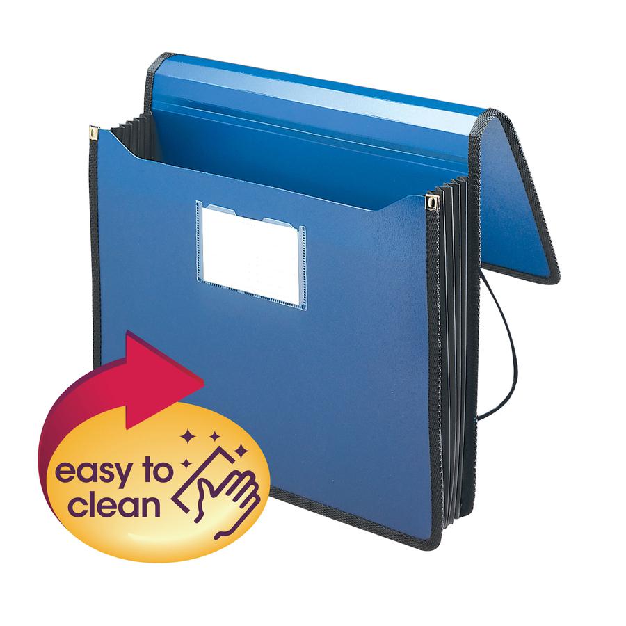 Smead Letter File Wallet - 8 1/2" x 11" - 5 1/4" Expansion - Front Pocket(s) - Poly - Navy Blue - 1 Each. Picture 2