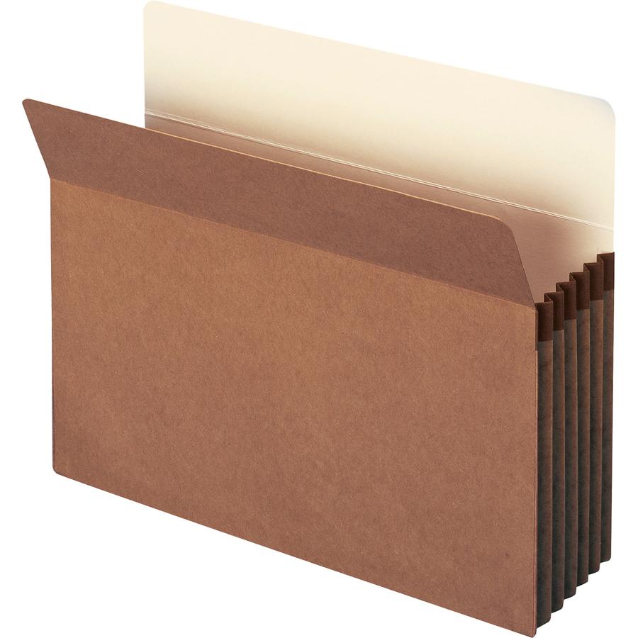 Smead Straight Tab Cut Letter Recycled File Pocket - 8 1/2" x 11" - 5 1/4" Expansion - Top Tab Location - Kraft, Redrope - Redrope - 30% Recycled - 10 / Box. Picture 9
