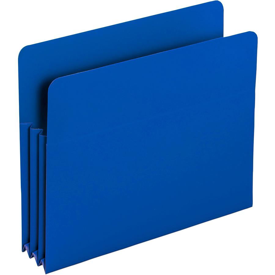 Smead Straight Tab Cut Letter File Pocket - 8 1/2" x 11" - 3 1/2" Expansion - Polypropylene - Blue - 4 / Pack. Picture 6