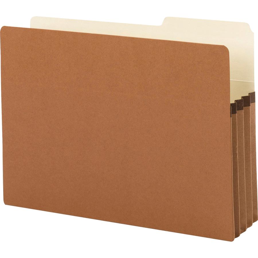 Smead 2/5 Tab Cut Legal Recycled File Pocket - 8 1/2" x 14" - 3 1/2" Expansion - Right Tab Position - Redrope - Redrope - 30% Recycled - 25 / Box. Picture 3
