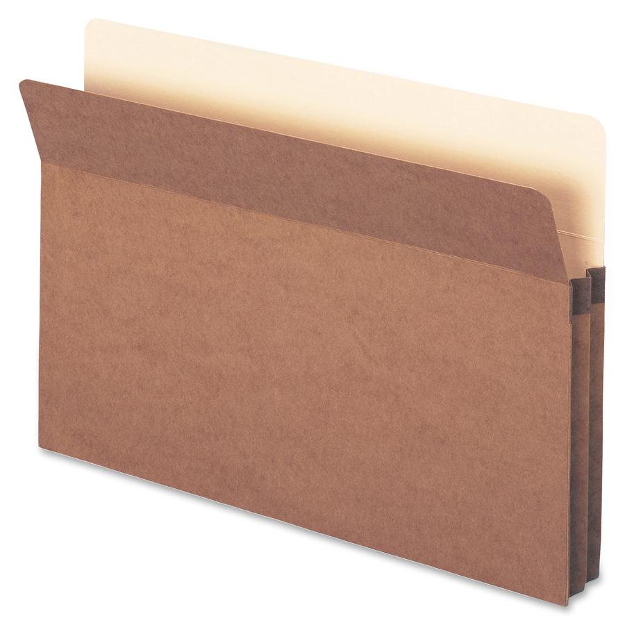 Smead Straight Tab Cut Legal Recycled File Pocket - 8 1/2" x 14" - 1 3/4" Expansion - Top Tab Location - Redrope, Kraft - Redrope - 30% Recycled - 25 / Box. Picture 9