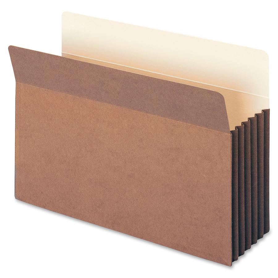Smead Straight Tab Cut Legal Recycled File Pocket - 8 1/2" x 14" - 5 1/4" Expansion - Top Tab Location - Redrope - Redrope - 30% Recycled - 10 / Box. Picture 9