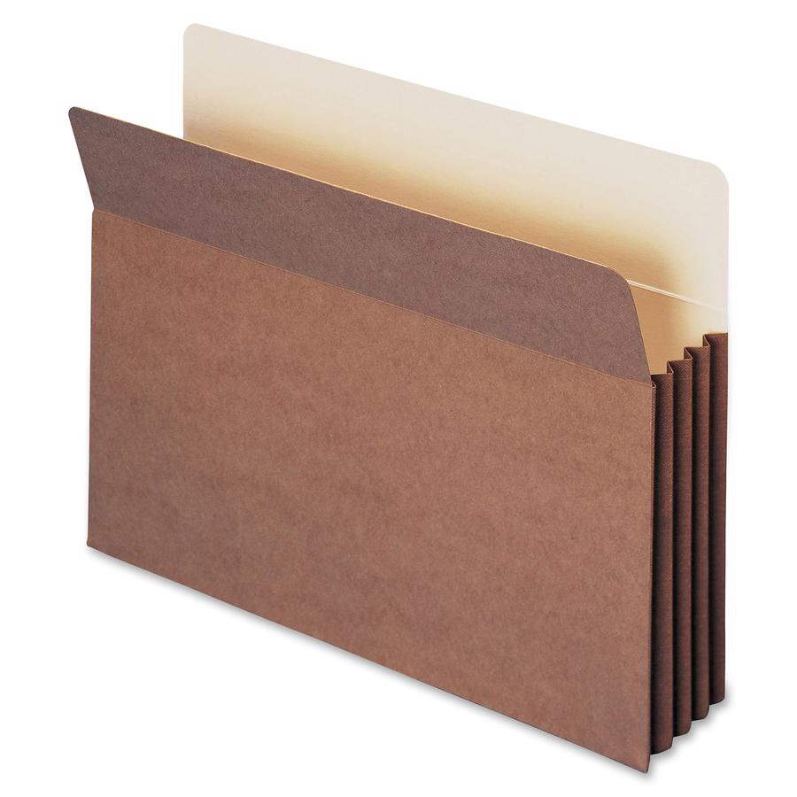 Smead TUFF Straight Tab Cut Legal Recycled File Pocket - 8 1/2" x 14" - 800 Sheet Capacity - 3 1/2" Expansion - Redrope - Redrope - 30% Recycled - 10 / Box. Picture 5