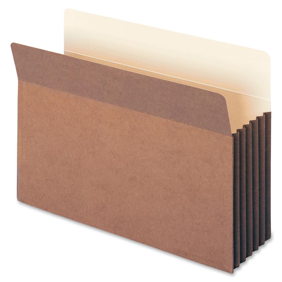 Smead TUFF Straight Tab Cut Legal Recycled File Pocket - 8 1/2" x 14" - 1200 Sheet Capacity - 5 1/4" Expansion - Redrope - Redrope - 30% Recycled - 10 / Box. Picture 4