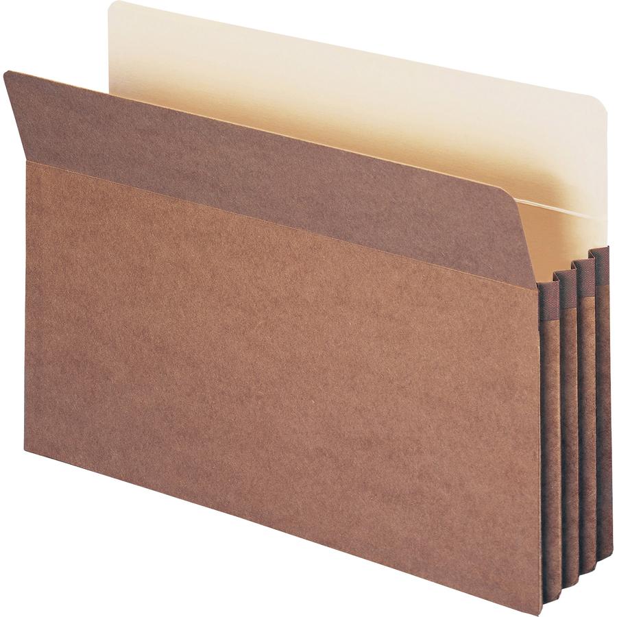 Smead TUFF Pocket Straight Tab Cut Legal Recycled File Pocket - 8 1/2" x 14" - 3 1/2" Expansion - Redrope - Redrope - 30% Recycled - 50 / Box. Picture 6