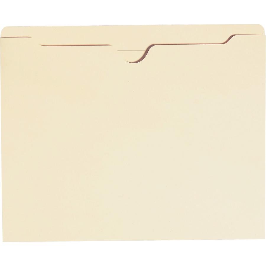 Smead Straight Tab Cut Letter Recycled File Jacket - 8 1/2" x 11" - Manila - 10% Recycled - 100 / Box. Picture 8