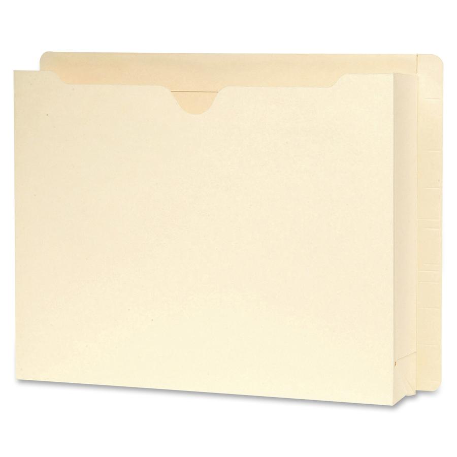 Smead Straight Tab Cut Letter Recycled File Jacket - 8 1/2" x 11" - 2" Expansion - Manila - 10% Recycled - 25 / Box. Picture 4