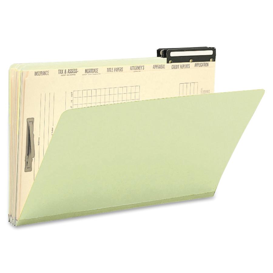 Smead 2/5 Tab Cut Legal Recycled Top Tab File Folder - 8 1/2" x 14" - 1" Expansion - 1 x 2K Fastener(s) - 2" Fastener Capacity for Folder - Top Tab Location - Right Tab Position - 8 Divider(s) - Metal. Picture 4