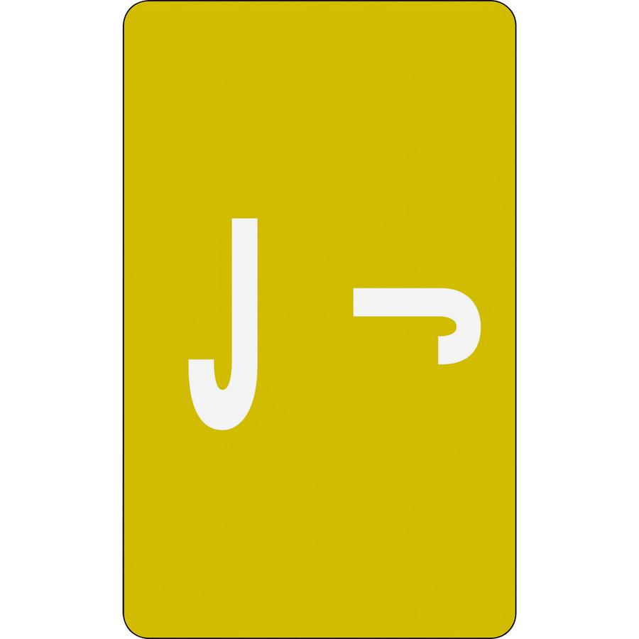 Smead AlphaZ ACCS Color-Coded Labels - "J" - 1" Width x 1 5/8" Length - Yellow - 10 / Sheet - 100 / Pack. Picture 3