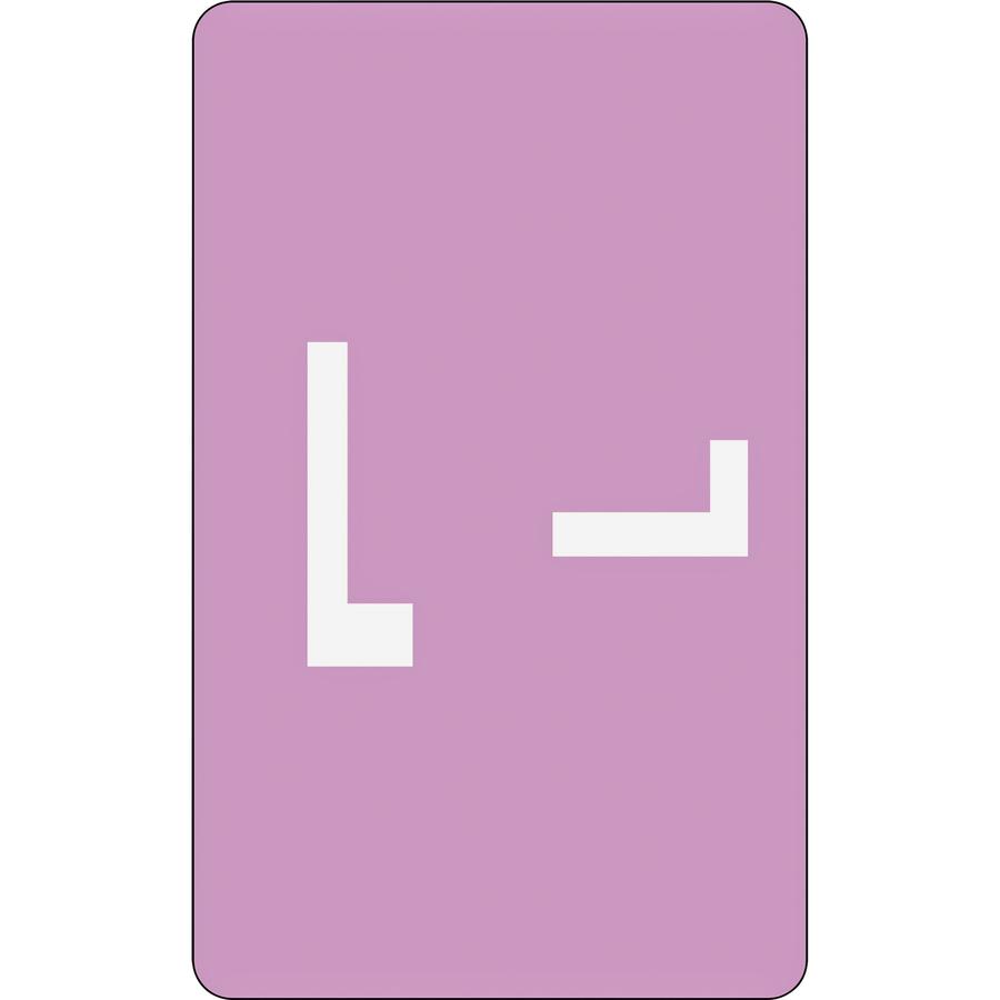 Smead AlphaZ ACCS Color-Coded Labels - "L" - 1" Width x 1 5/8" Length - Lavender - 10 / Sheet - 100 / Pack. Picture 4