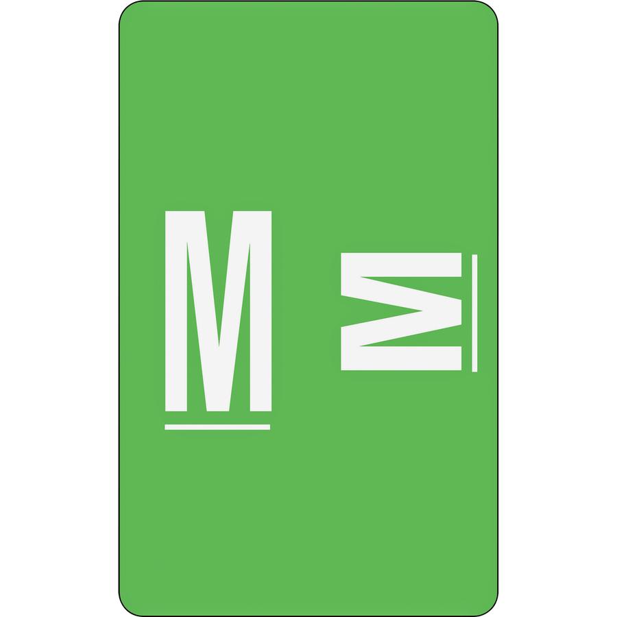 Smead AlphaZ ACCS Color-Coded Labels - "M" - 1" Width x 1 5/8" Length - Light Green - 10 / Sheet - 100 / Pack. Picture 2