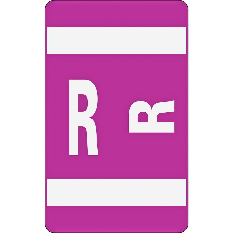 Smead AlphaZ ACCS Color-Coded Labels - "R" - 1" Width x 1 5/8" Length - Purple - 10 / Sheet - 100 / Pack. Picture 3