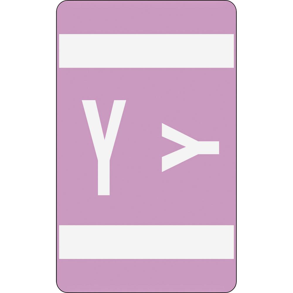 Smead AlphaZ ACCS Color-Coded Labels - "Y" - 1" x 1 5/8" Length - Lavender - 10 / Sheet - 100 / Pack. Picture 3