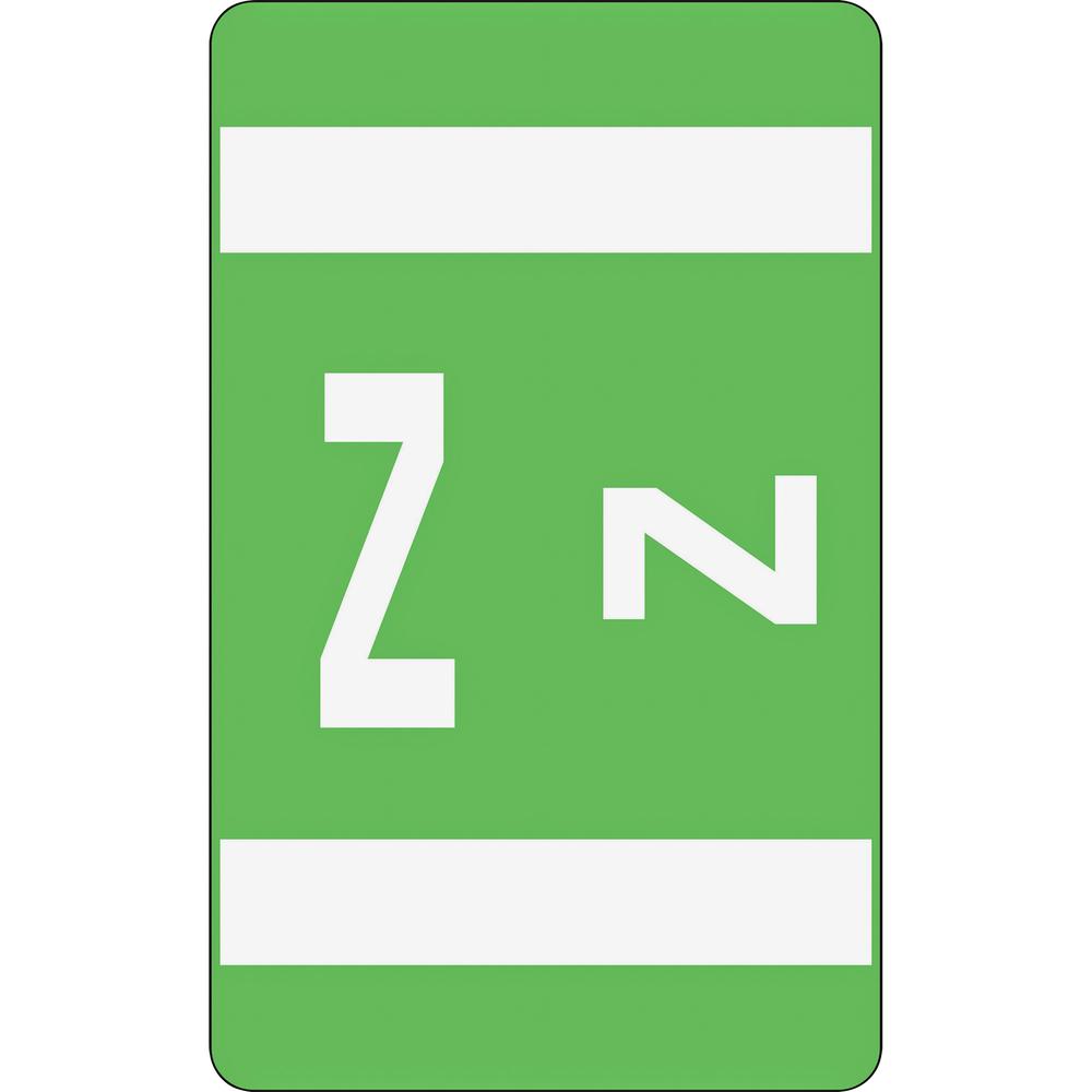 Smead AlphaZ ACCS Color-Coded Labels - "Z" - 1" Width x 1 5/8" Length - Light Green - 10 / Sheet - 100 / Pack. Picture 4