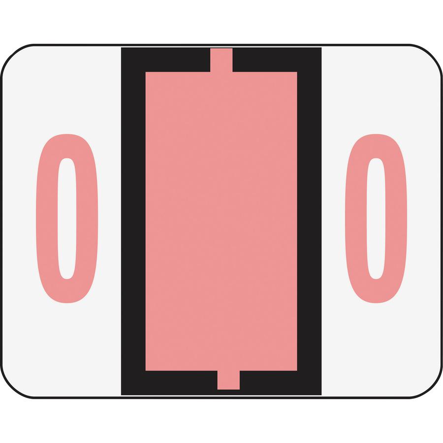 Smead BCCRN Bar-Style Color-Coded Labels - "Number" - 1 1/4" Width x 1" Length - Pink - 500 / Roll. Picture 2