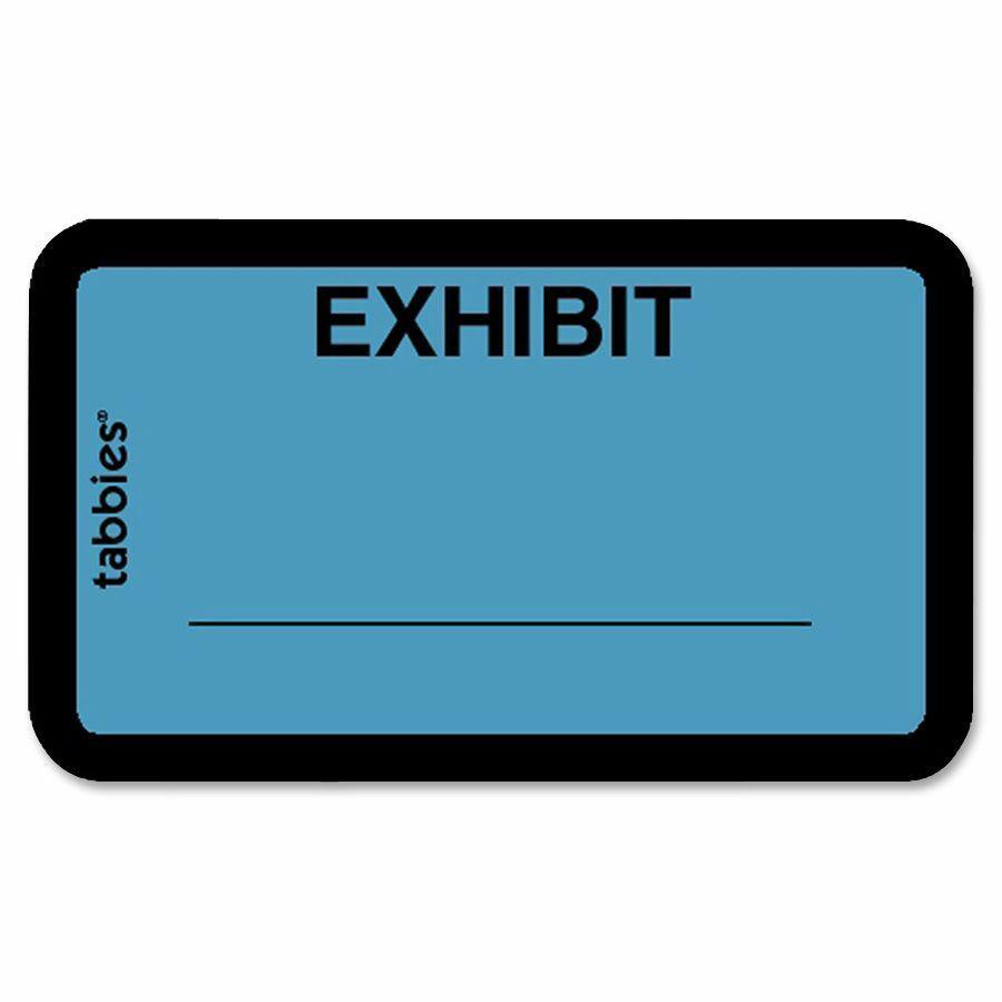 Tabbies Color-coded Legal Exhibit Labels - 1 5/8" Width x 1" Length - Blue - 252 / Pack. Picture 2
