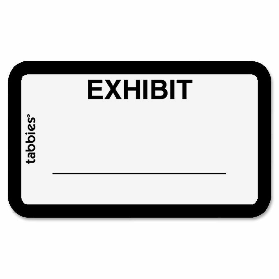 Tabbies Color-coded Legal Exhibit Labels - 1 5/8" Width x 1" Length - White - 252 / Pack. Picture 2