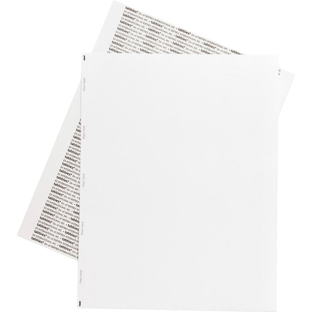 Tabbies Transcription Label Printer Sheets - 8 1/2" x 11" Length - Laser - White - 100 / Box. Picture 2