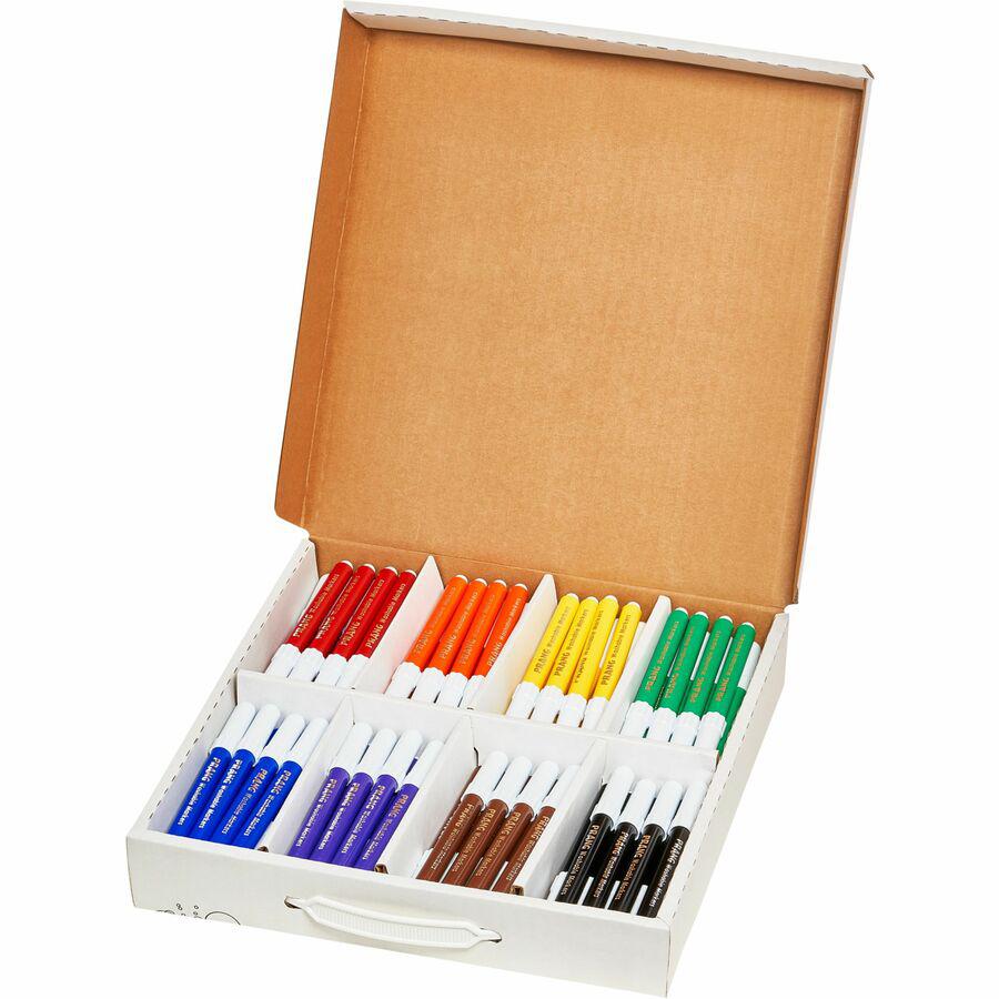 Prang Bullet Tip Washable Master Pack Art Markers - Bullet Marker Point Style - Blue, Black, Green, Orange, Purple, Yellow, Red, Brown - 96 / Box. Picture 8