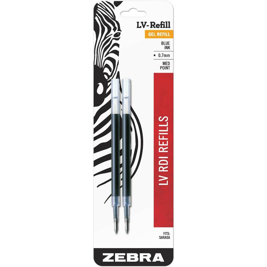 Zebra Pen 870 Medium Point Gel Ink Pen Refills - Medium Point - Blue Ink - Scratch-free - 2 / Pack. Picture 3