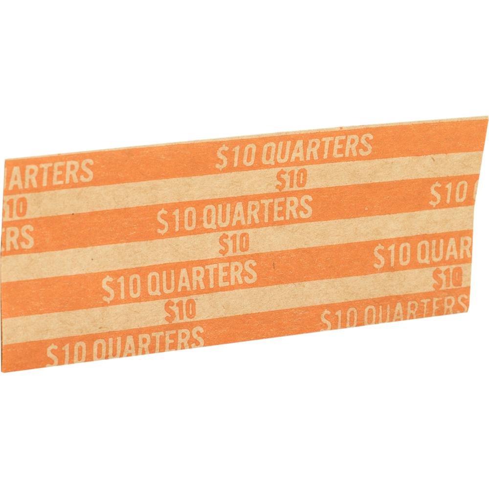 Sparco Flat Coin Wrappers - 1000 Wrap(s)Total $10 in 40 Coins of 25¢ Denomination - 60 lb Basis Weight - Kraft - Orange - 1000 / Pack. Picture 4