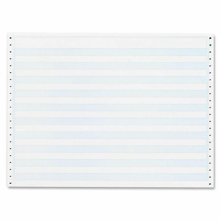 Sparco 1/2" Blue Bar 1-part Computer Paper - 14 7/8" x 11" - 20 lb Basis Weight - 240 / Carton - Perforated - Blue Bar. Picture 2