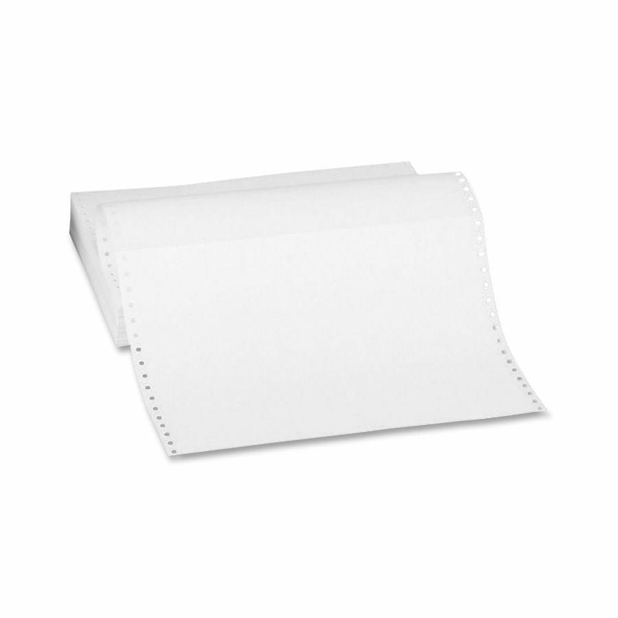 Sparco Continuous-form Plain Computer Paper - 14 7/8" x 11" - 20 lb Basis Weight - 270 / Carton - Perforated - White. Picture 2