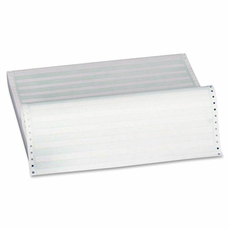 Sparco Continous-form 1/2" Green Bar Computer Paper - 14 7/8" x 11" - 18 lb Basis Weight - 280 / Carton - Perforated - Green Bar. Picture 2