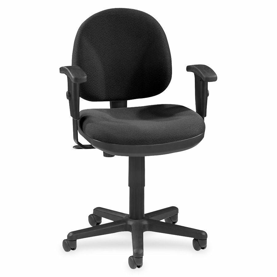 Lorell Millenia Series Pneumatic Adjustable Task Chair - Black Seat - Black Back - 1 Each. Picture 2