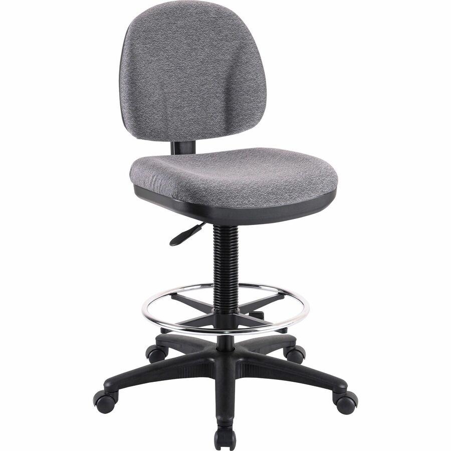 Lorell Millenia Series Adjustable Task Stool with Back - Gray Seat - Gray - 1 Each. Picture 8