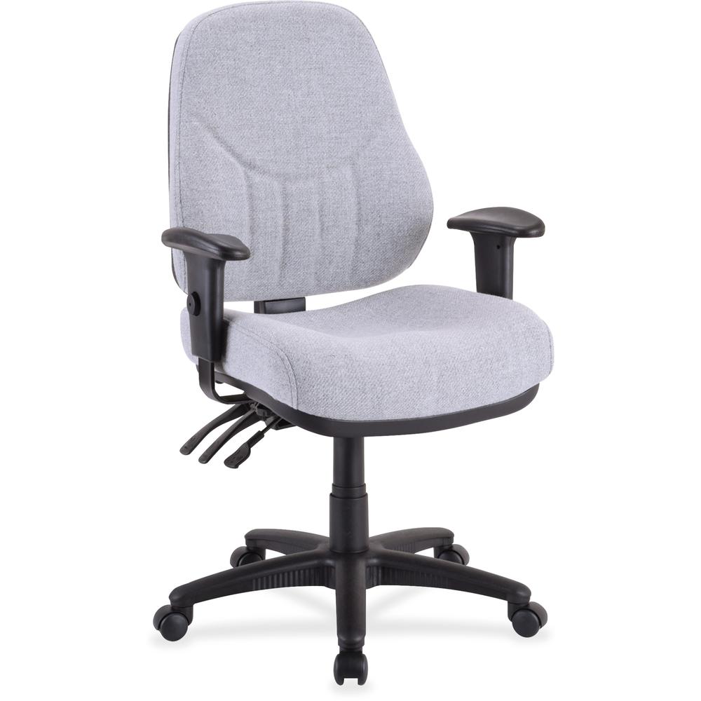 Lorell Baily High-Back Multi-Task Chair - Gray Acrylic Seat - Black Frame - 1 / Each. Picture 7