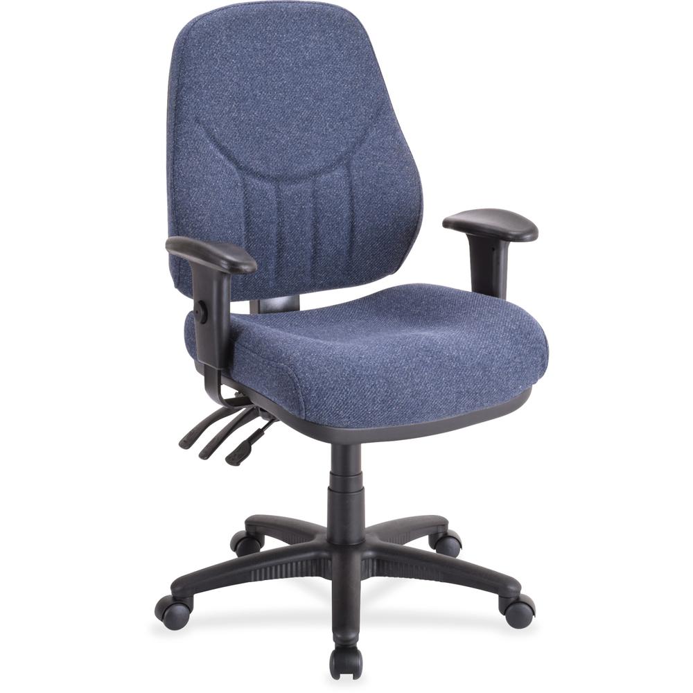Lorell Baily High-Back Multi-Task Chair - Blue Acrylic Seat - Black Frame - 1 Each. Picture 6