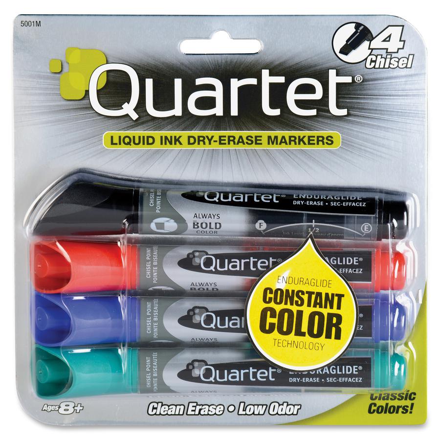 Quartet EnduraGlide Dry-Erase Markers - Chisel Marker Point Style - Assorted - 4 / Set. Picture 2