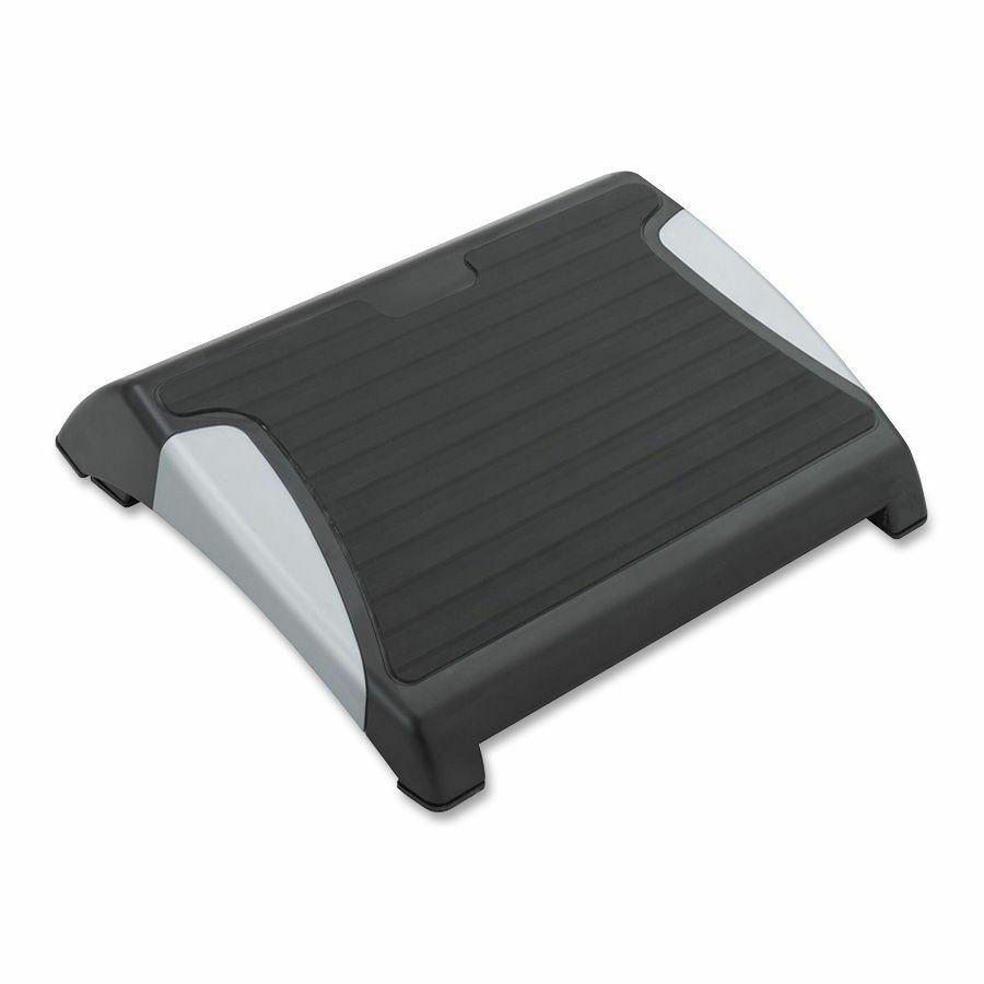 Safco RestEase Adjustable Footrest - 3.25" - 5" Adjustable Height - Black, Silver - 1 Each. Picture 2