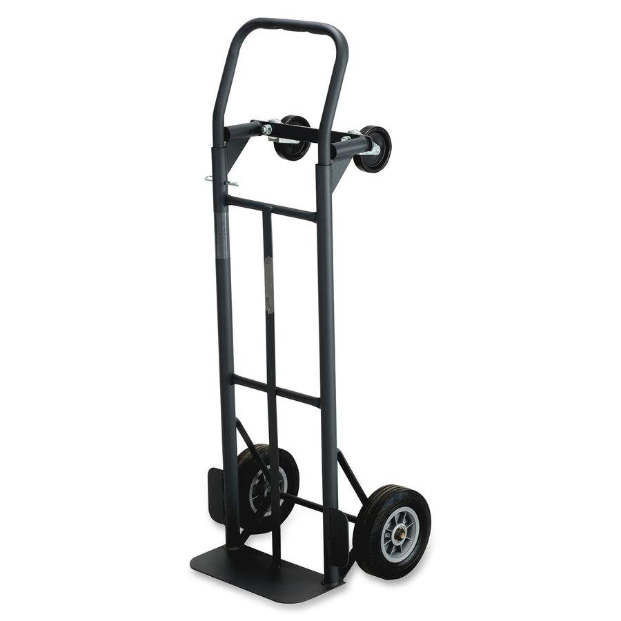 Safco Tuff Truck Convertible - 500 lb Capacity - 8" Caster Size - x 18.5" Width x 12" Depth x 52" Height - Steel Frame - Black - 1 Each. Picture 3