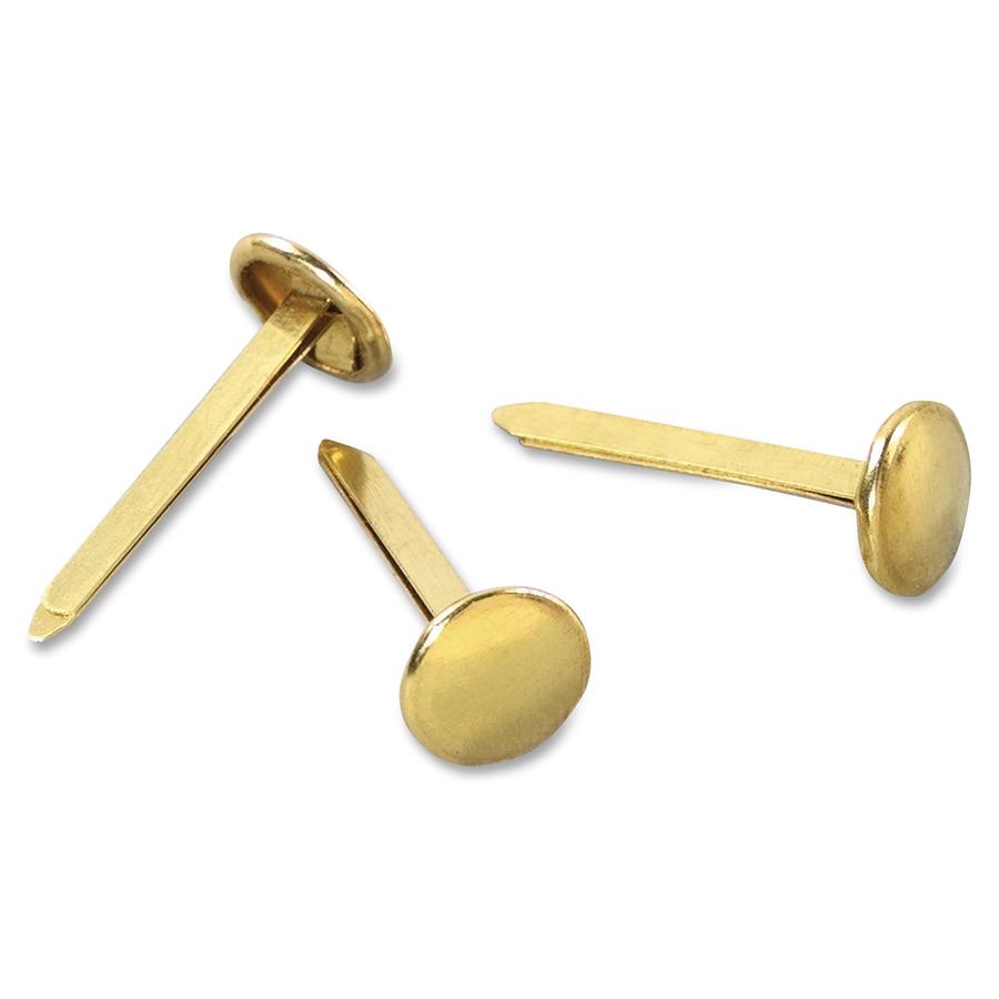 ACCO Brass Fasteners - 1" Length - Flexible, Heavy Duty, Corrosion-free, Self-piercing Point, Rust Proof - 100 / Box. Picture 2